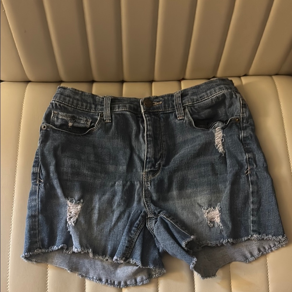 Mudd Blue Distressed Jean Shorts